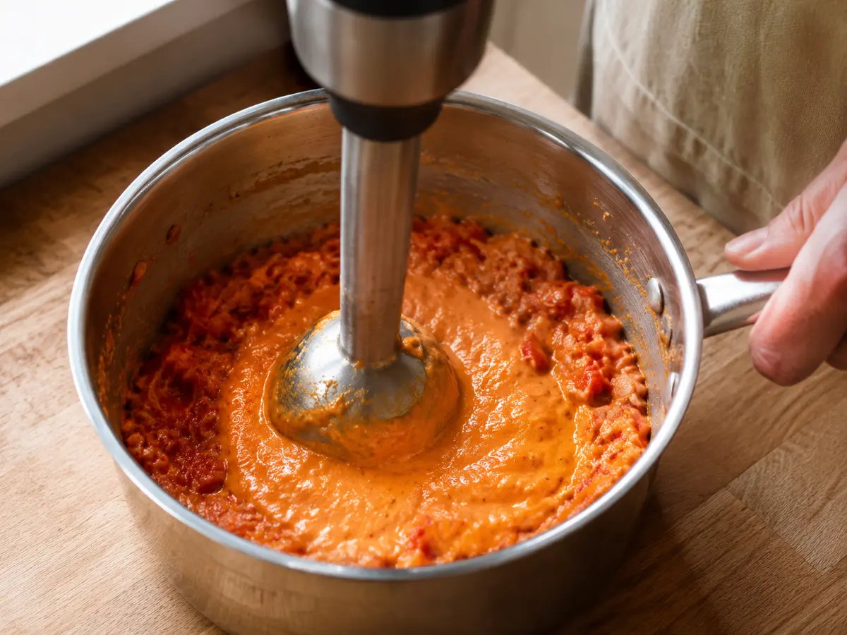 Zubereitung von Aiden’s cremige Paprika-Soße