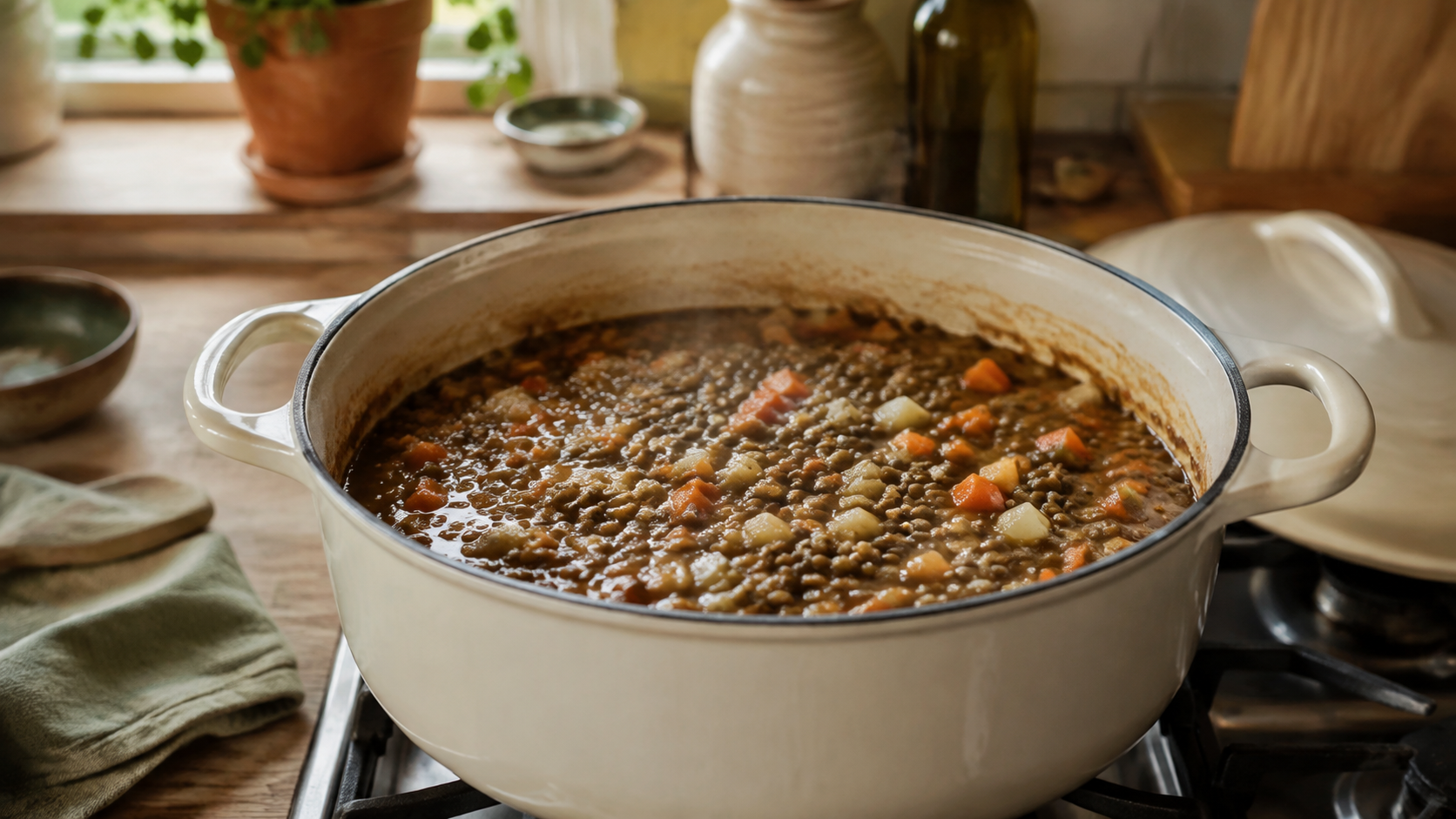 Zubereitung von Veganer Linsen-Eintopf