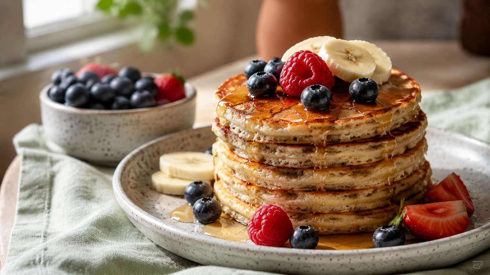 Detailansicht von Glutenfreie Hafer-Pancakes