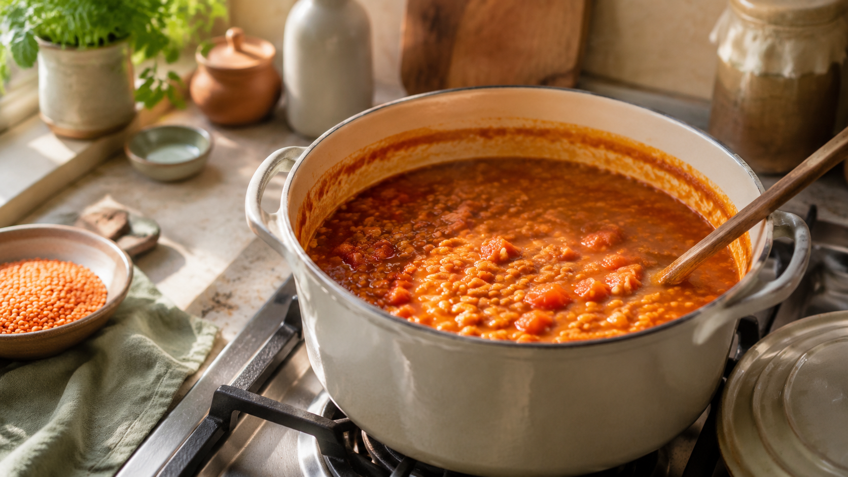 Zubereitung von Rote-Linsen-Curry