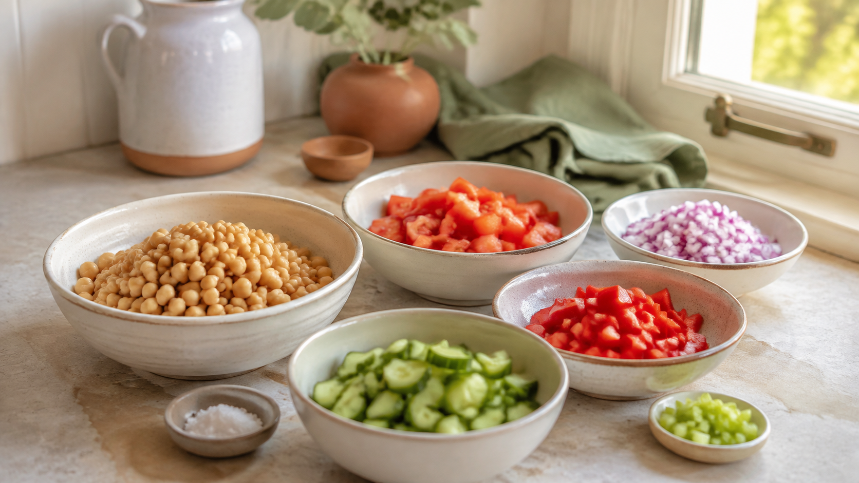 Zubereitung von Mediterraner Kichererbsen-Salat