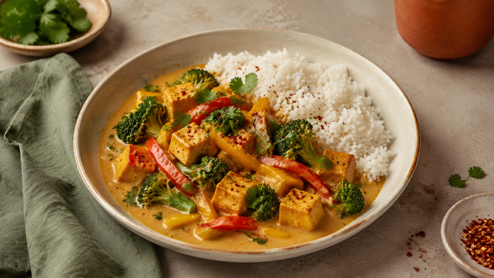 Cremiges Thai-Curry mit Tofu