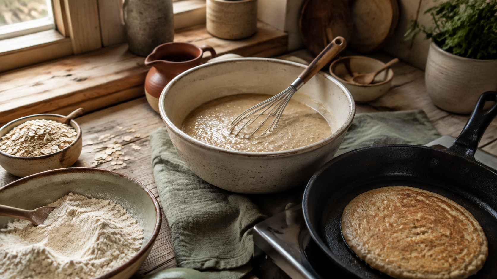 Zubereitung von Glutenfreie Hafer-Pancakes